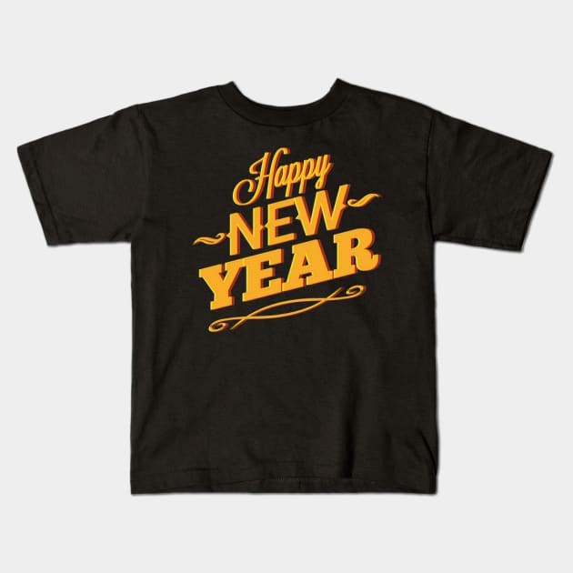 Happy new year Kids T-Shirt by gold package